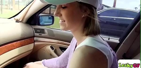  Gf Ella Woods sucks bfs dick in the car